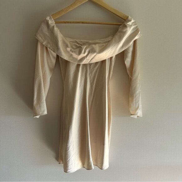 Reformation Maves Off-The-Shoulder Mini Dress Cream - Picture 3 of 8